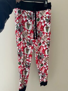BAMBOO Red White Black Holiday Print Kids Joggers